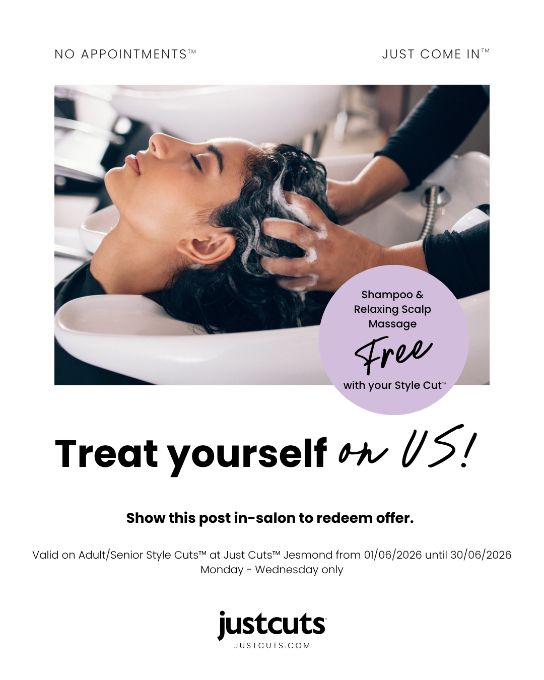 Just Cuts Complimentary Shampoo