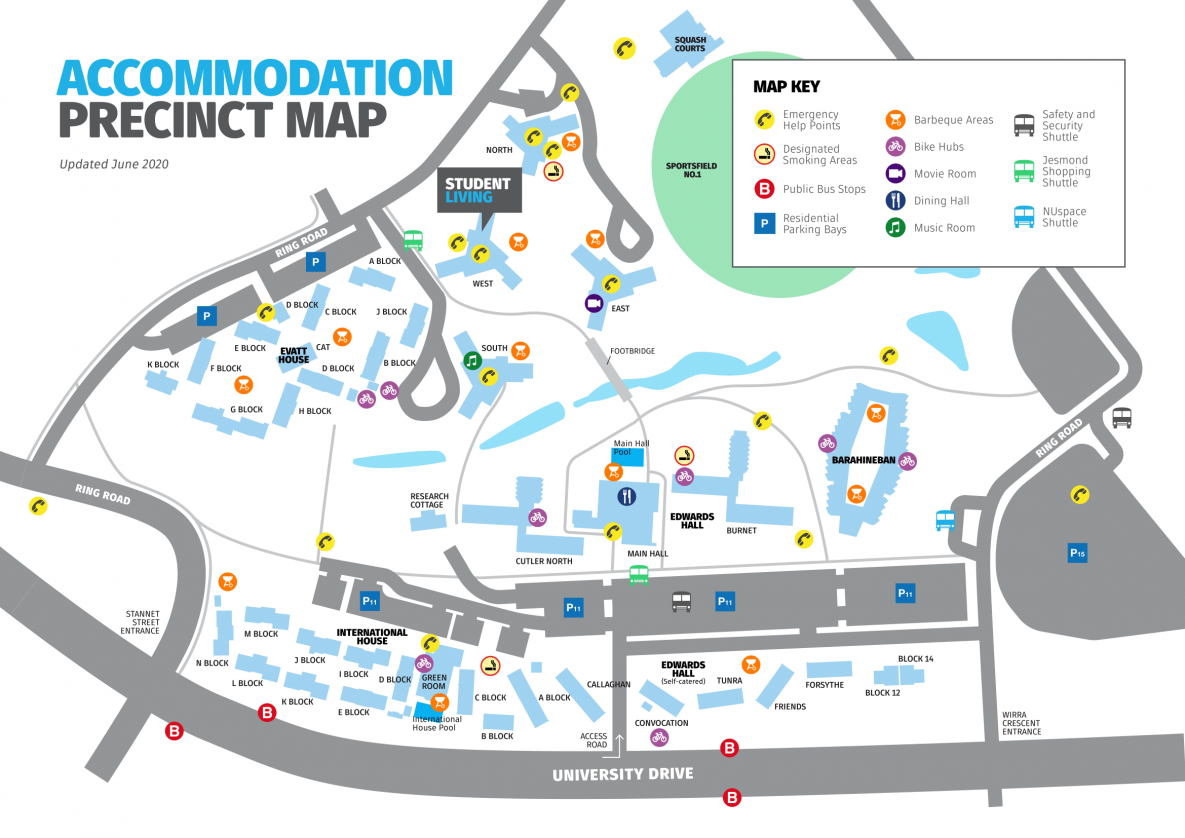 Jesmond Central UoN Shuttle Bus Map